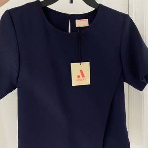 NWT Argent Blue  Asymmetrical
Cross Drape Top